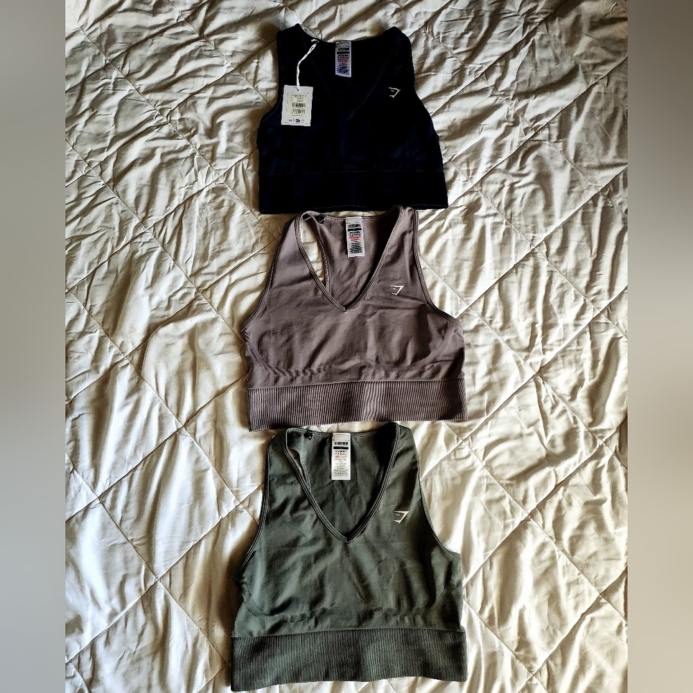❌️SOLD❌️Gymshark everyday seamless collections croptops bundle.  large
